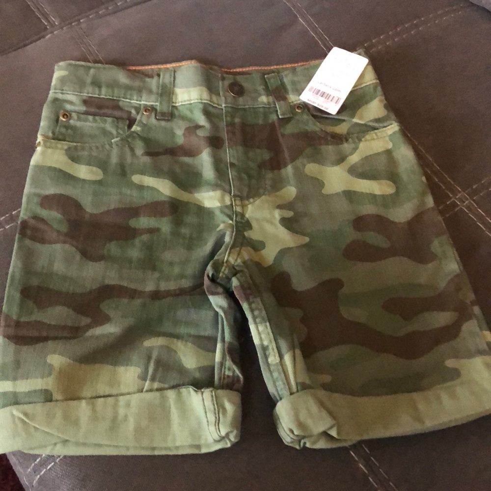 Camouflage shorts.